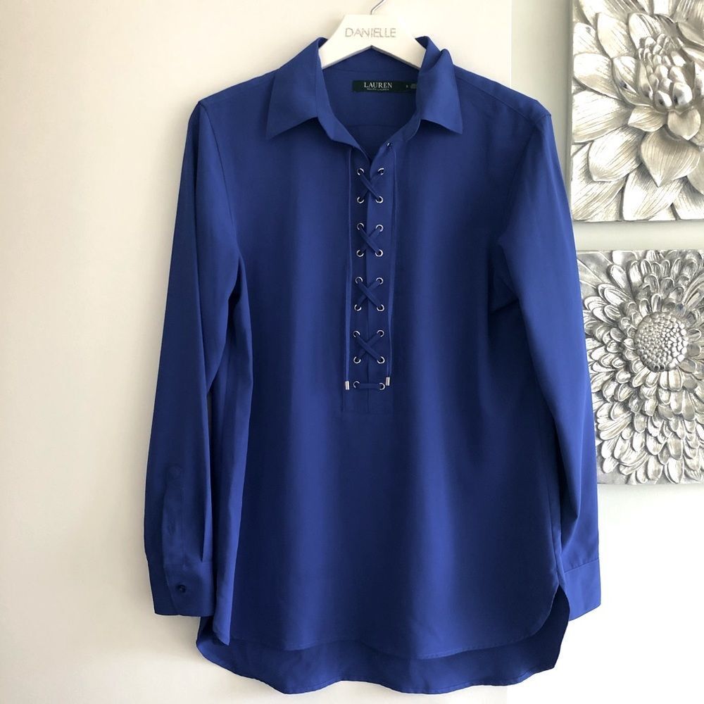 LAUREN RALPH LAUREN Lace Up Blouse